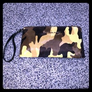 Michael Kors Acid Yellow Camo Wristlet